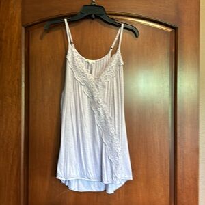 Tank top with cinched waist and lace detail